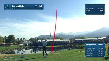 Eric Cole sinks 25-foot birdie putt on No. 17 at The American Express