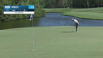 Russell Knox makes birdie putt on No. 14 at Club Car Championship
