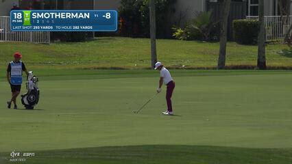 Austin Smotherman taps in from 2 feet for birdie on No. 18 at Cognizant Classic