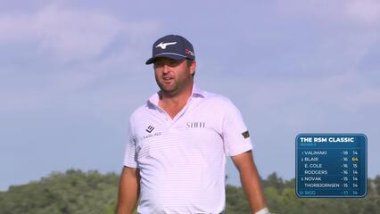 Greyson Sigg taps in for birdie on No. 15 at The RSM Classic
