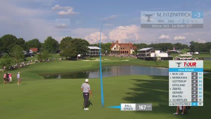 Matt Fitzpatrick sinks 3-foot putt for birdie on No. 18 at TOUR Championship