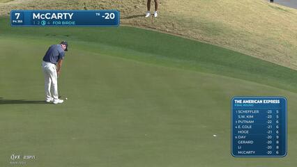 Matt McCarty sinks 16-foot birdie putt on No. 7 at The American Express