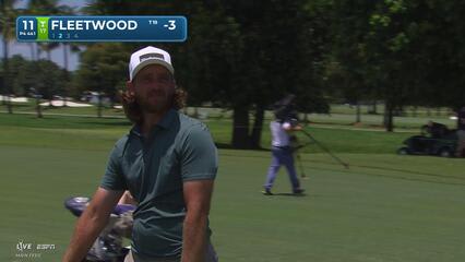 Tommy Fleetwood gets up-and-down from 135 yards for birdie on No. 11 at Cadillac