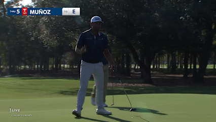 Sebastián Muñoz converts chip to 6 feet for birdie at Cadence Bank