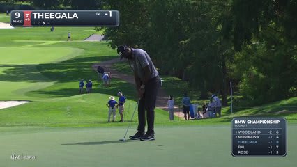 Sahith Theegala's 152-yard approach sets up birdie on No. 9 at BMW Championship