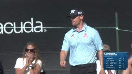Patrick Fishburn makes birdie on No. 18 at Barracuda