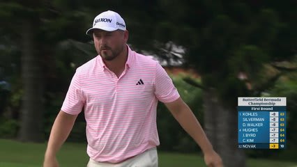 Andrew Novak sinks 7-foot birdie putt on No. 11 at Butterfield Bermuda