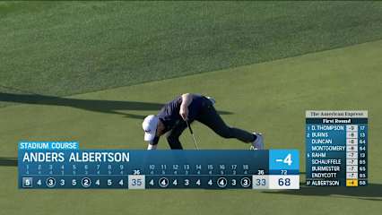 Anders Albertson makes birdie on No. 18 at The American Express
