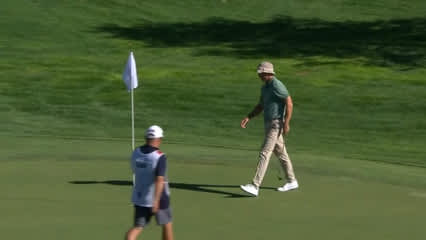 Jamie Lovemark holes chip for birdie from fringe at Utah Championship
