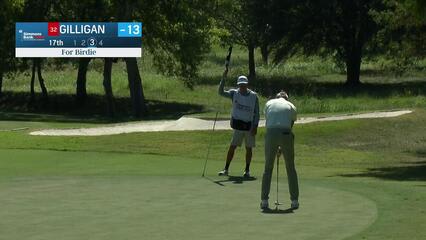 Ian Gilligan makes birdie on No. 17 at Simmons Bank Open