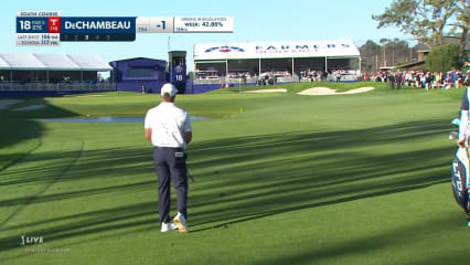 Bryson DeChambeau makes birdie on No. 18 at Farmers