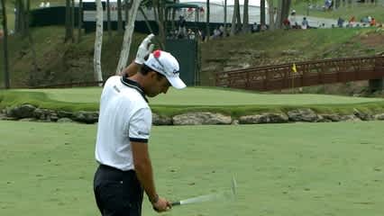 Edoardo Molinari attacks the pin on No. 13 at PGA Championship