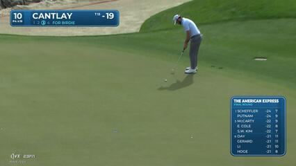 Patrick Cantlay sinks 19-foot birdie putt on No. 10 at The American Express