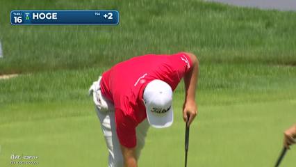 Tom Hoge makes birdie on No. 16 at Travelers
