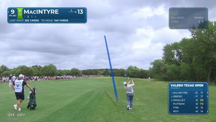 Robert MacIntyre hits 140-yard approach to 2 feet, sets up birdie on No. 9 at Valero