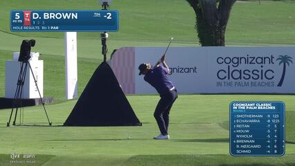 Daniel Brown makes 17-foot birdie putt on No. 5 at Cognizant Classic