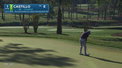 Ricky Castillo pours in 31-foot birdie putt on No. 1 at Valspar