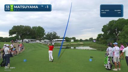 Hideki Matsuyama hits tee shot to 7 feet, sets up birdie on No. 13 at Charles Schwab