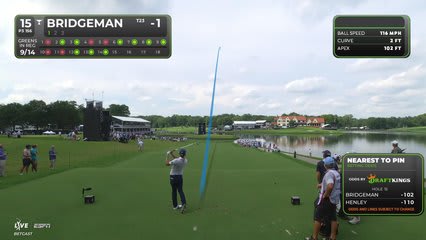 Jacob Bridgeman hits tee shot to 11 feet, sets up birdie on No. 15 at TOUR Championship