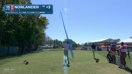 Henrik Norlander buries 29-foot birdie putt on No. 13 at Valspar