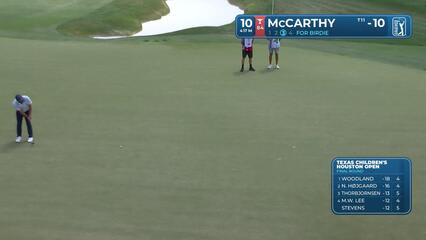 Denny McCarthy sinks 25-foot birdie putt on No. 10 at Texas Children's