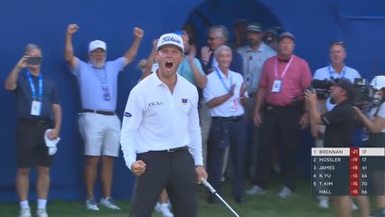 Michael Brennan sinks birdie to win Wyndham Championship
