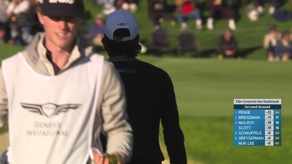 Akshay Bhatia hits 187-yard approach to 2 feet, sets up birdie on No. 18 at The Genesis