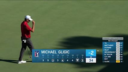 Michael Gligic sends in 29-footer for birdie at Sanderson Farms