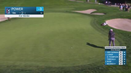 Seamus Power drains 52-foot birdie putt on No. 11 at Farmers