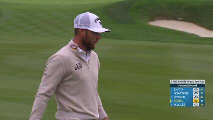 Sam Burns hits 140-yard approach to 9 feet, sets up birdie on No. 9 at AT&T Pebble Beach