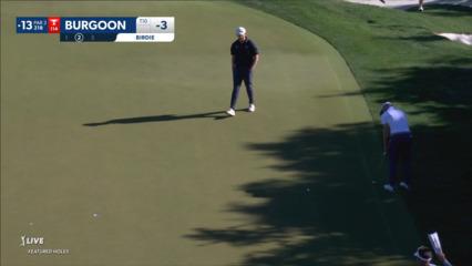 Bronson Burgoon holes 17-foot birdie from the fringe at Valero