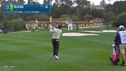 Justin Rose hits 76-yard approach to 7 feet, sets up birdie on No. 11 at AT&T Pebble Beach