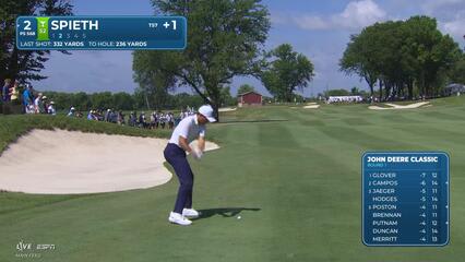Jordan Spieth sinks 6-foot putt for birdie on No. 2 at John Deere