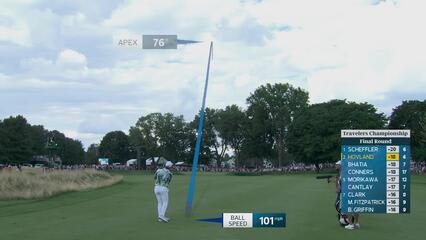 Viktor Hovland's 131-yard approach sets up birdie on No. 7 at Travelers