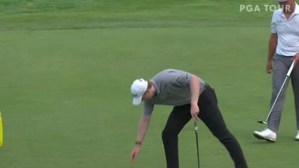 Hayden Springer makes a birdie on No. 16 in Round 2 at Utah