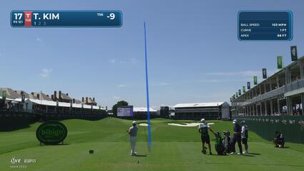 Tom Kim hits tee shot to 5 feet, sets up birdie on No. 17 at THE CJ CUP