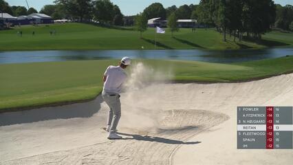 Kristoffer Reitan drains 6-foot putt for birdie on No. 14 at Truist Championship
