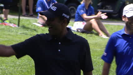 Arjun Atwal's textbook chip-in birdie at Quicken Loans