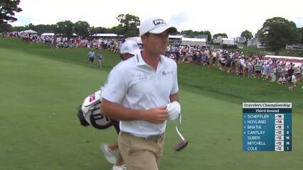 Viktor Hovland's 114-yard approach sets up birdie on No. 1 at Travelers