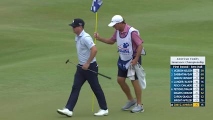 Team Cink/Johnson makes birdie on No. 16 at American Family Insurance Championship