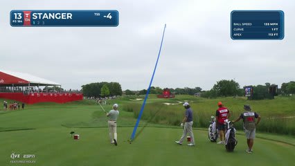 Jimmy Stanger sinks 24-foot birdie putt on No. 13 at 3M Open