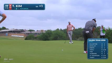 Tom Kim drains 17-foot birdie putt on No. 17 at Valero