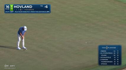 Viktor Hovland sinks 14-foot birdie putt on No. 16 at THE PLAYERS