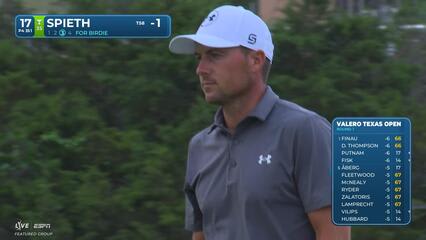 Jordan Spieth hits 49-yard approach to 4 feet, sets up birdie on No. 17 at Valero