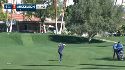 Phil Mickelson reaches in two to set up birdie at The American Express