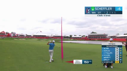 Scottie Scheffler drains 5-foot putt for birdie on No. 18 at 3M Open