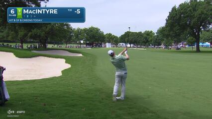 Robert MacIntyre sinks a 35-foot birdie putt on No. 6 at Charles Schwab