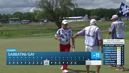 Team Sabbatini/Gay makes birdie on No. 7 at American Family Insurance Championship