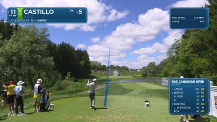 Ricky Castillo drains 15-foot putt for birdie on No. 11 at RBC Canadian