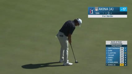 Kihei Akina sinks 9-foot birdie putt on No. 13 at Bank of Utah